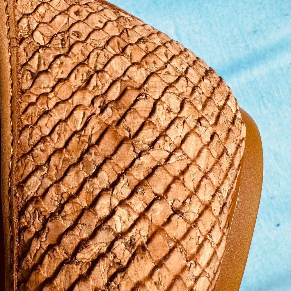 BORN Cork Upper Snake Print Tan Slip On Ballet Flats Shoes - Picture 9 of 10